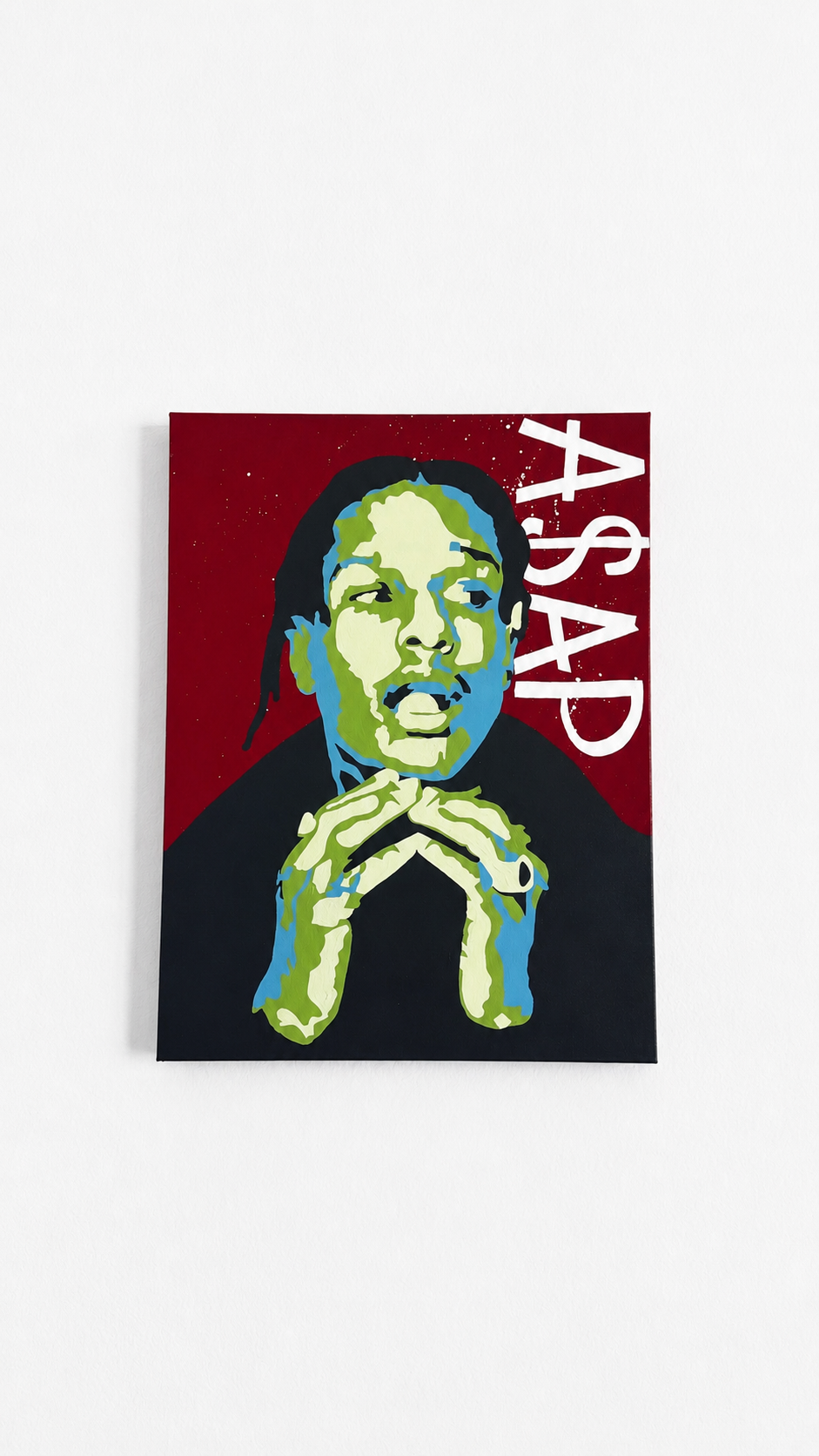Original ASAP Rocky Pop Art Portrait Handmade Acrylic Painting
