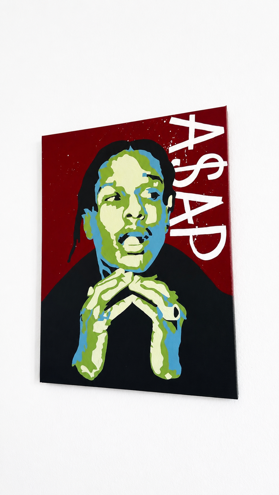 Original ASAP Rocky Pop Art Portrait Handmade Acrylic Painting