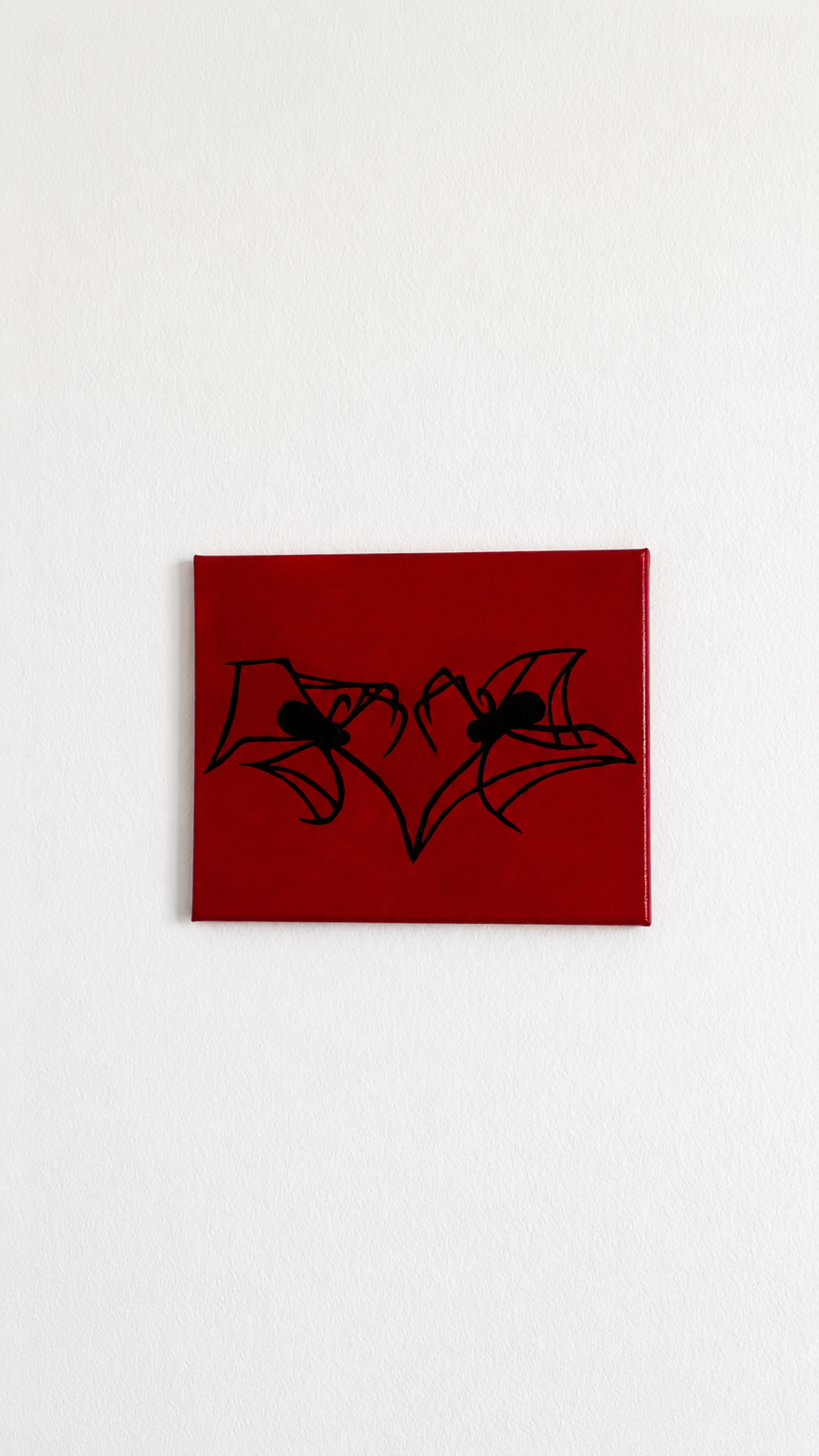 Original Dark Gothic Heart Spider Love Handmade Acrylic Painting