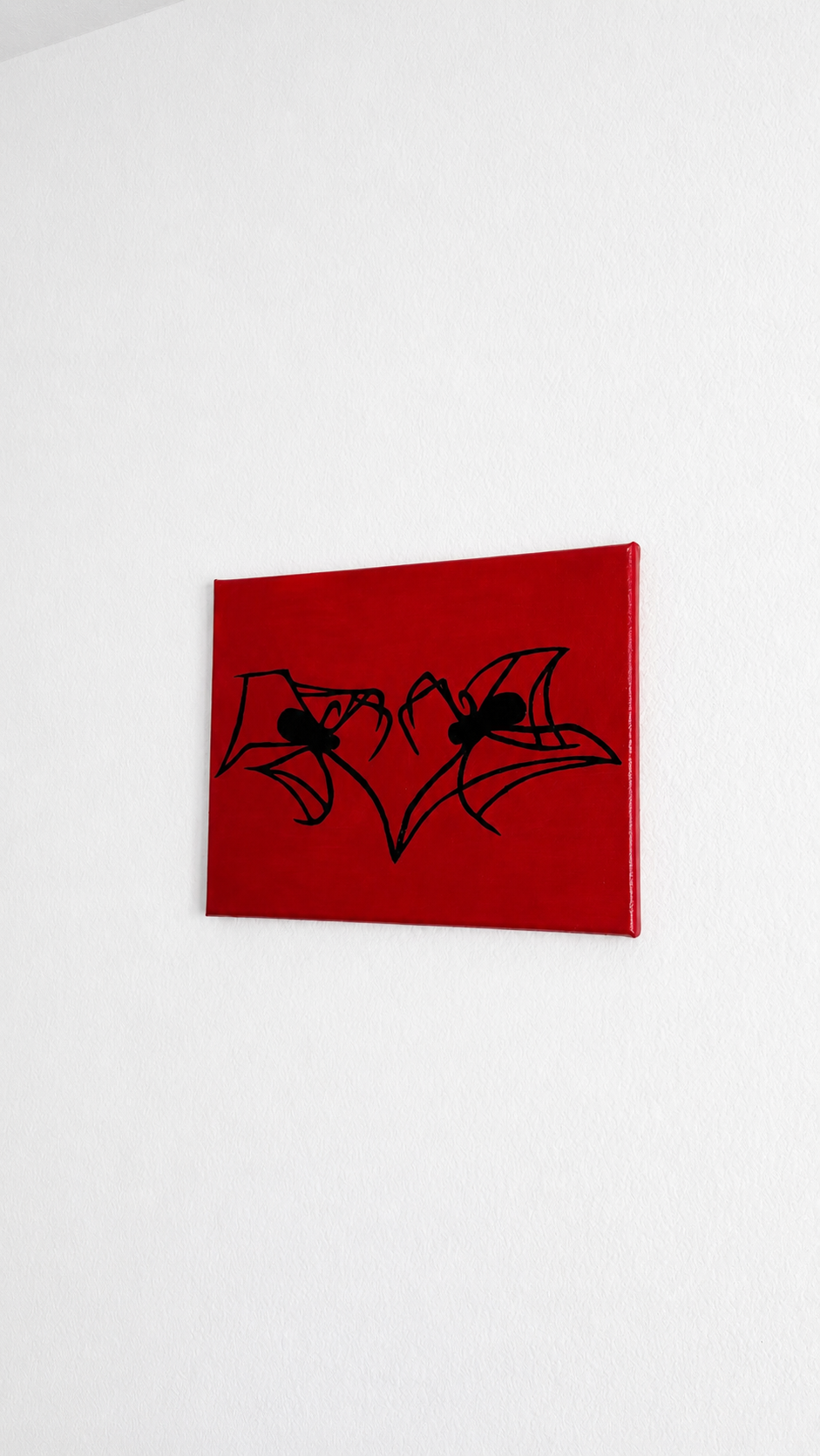 Original Dark Gothic Heart Spider Love Handmade Acrylic Painting