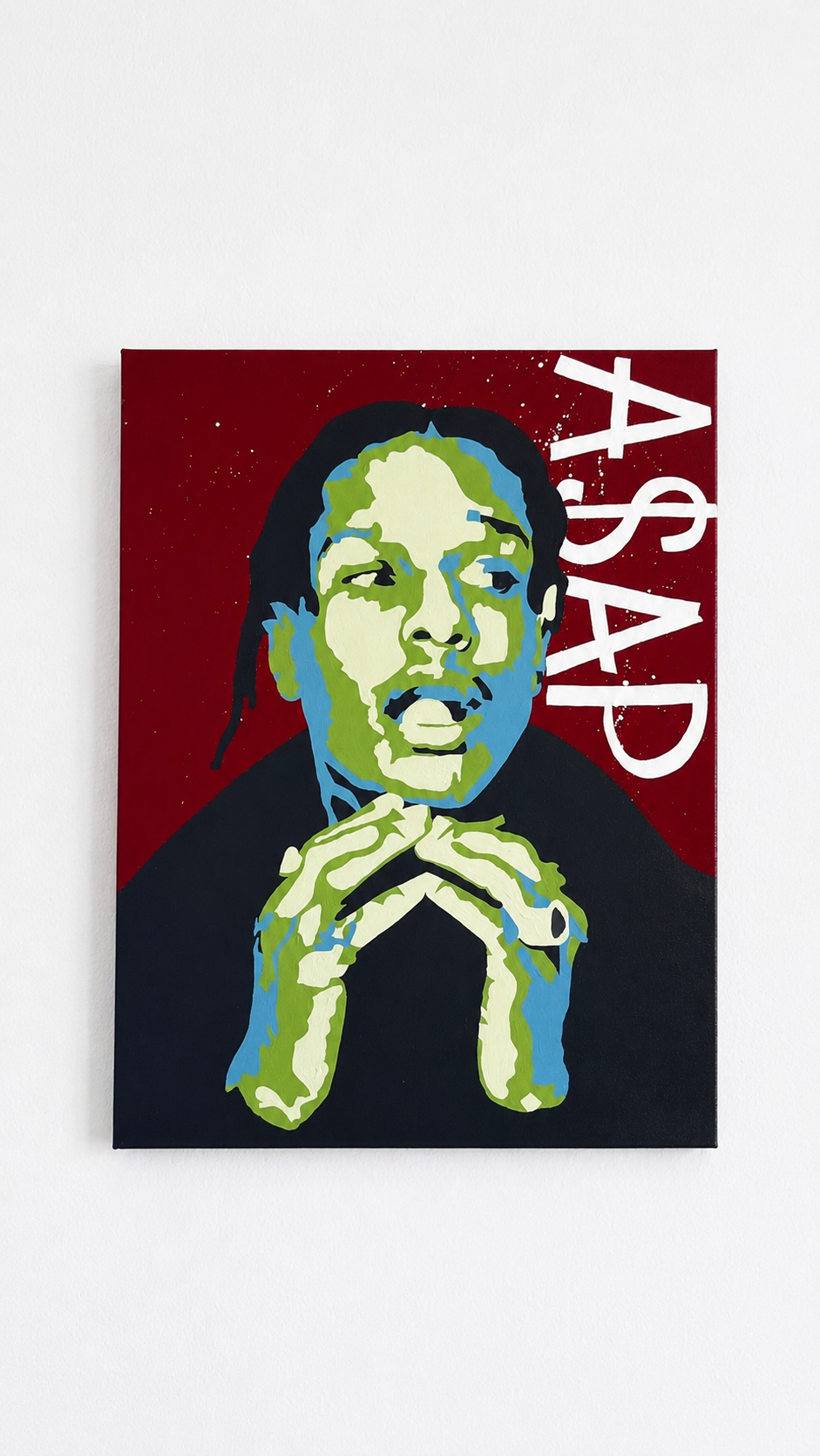 Original ASAP Rocky Pop Art Portrait Handmade Acrylic Painting